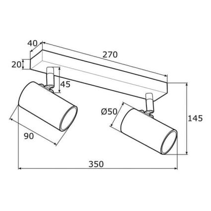 Argon 0890 - Bodové svietidlo LAGOS 2xGU10/5W/230V biela/zlatá