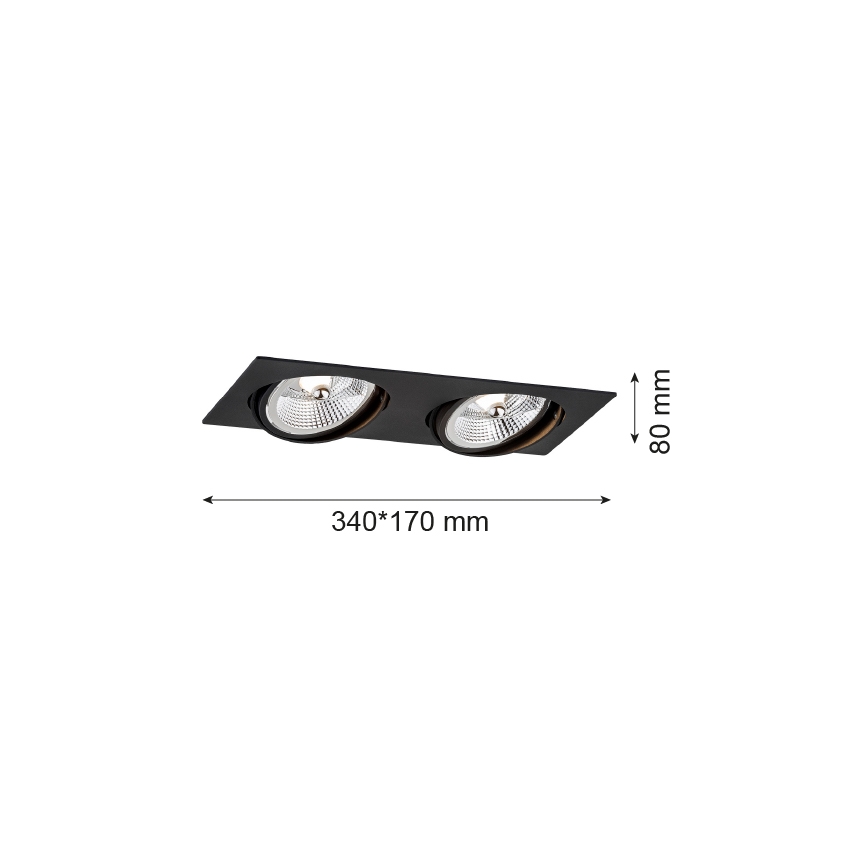Argon 1047 - Podhľadové svietidlo OLIMP 2xGU10-AR111/12W/230V čierna
