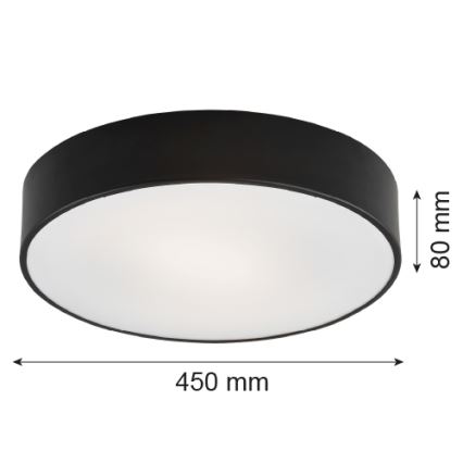 Argon 1186 - Stropné svietidlo DARLING 3xE27/15W/230V pr. 45 cm čierna