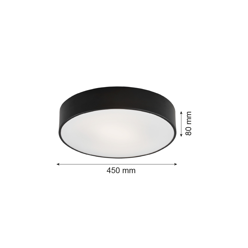 Argon 1186 - Stropné svietidlo DARLING 3xE27/15W/230V pr. 45 cm čierna