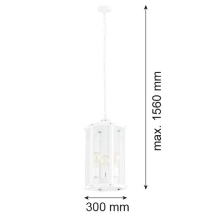 Argon 1251 - Luster na reťazi BODRUM 3xE27/15W/230V biela