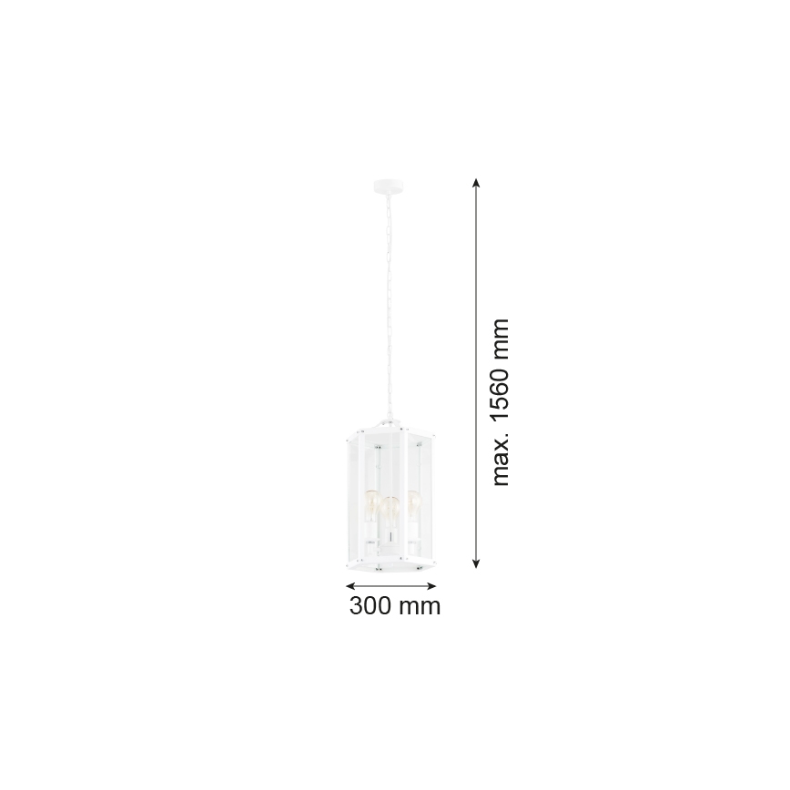 Argon 1251 - Luster na reťazi BODRUM 3xE27/15W/230V biela