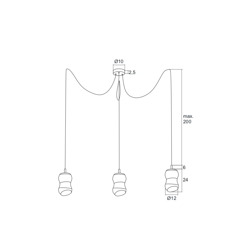 Argon 1357 - LED Luster na lanku GARDA 3xLED/5W/230V