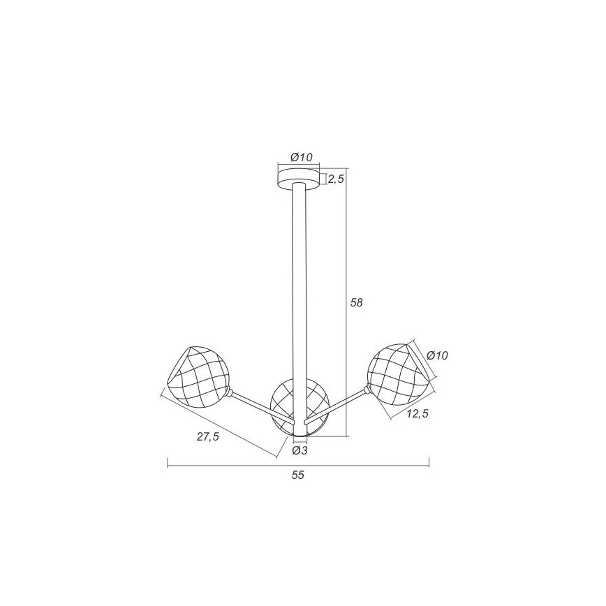 Argon 1358 - LED Luster na tyči BELLUNO 3xLED/5W/230V