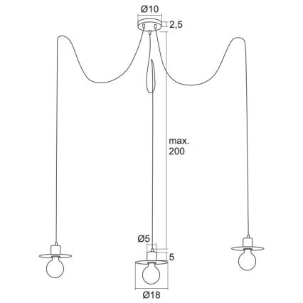 Argon 1376 - Luster na lanku CORSO 3xE27/15W/230V pavúk biela
