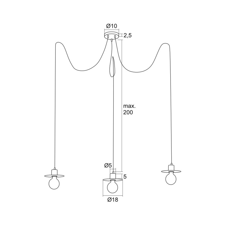 Argon 1376 - Luster na lanku CORSO 3xE27/15W/230V pavúk biela