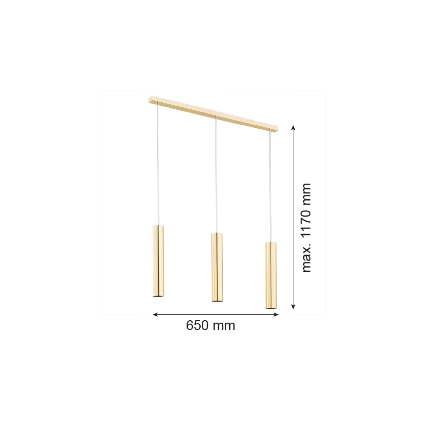 Argon 1443 - Luster na lanku GOMERA 3xGU10/5W/230V mosadz
