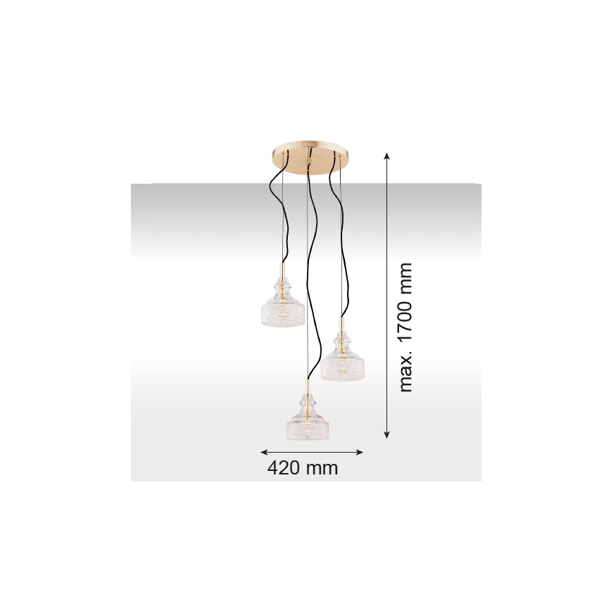 Argon 1462 - Luster na lanku CRUZ 3xE14/7W/230V