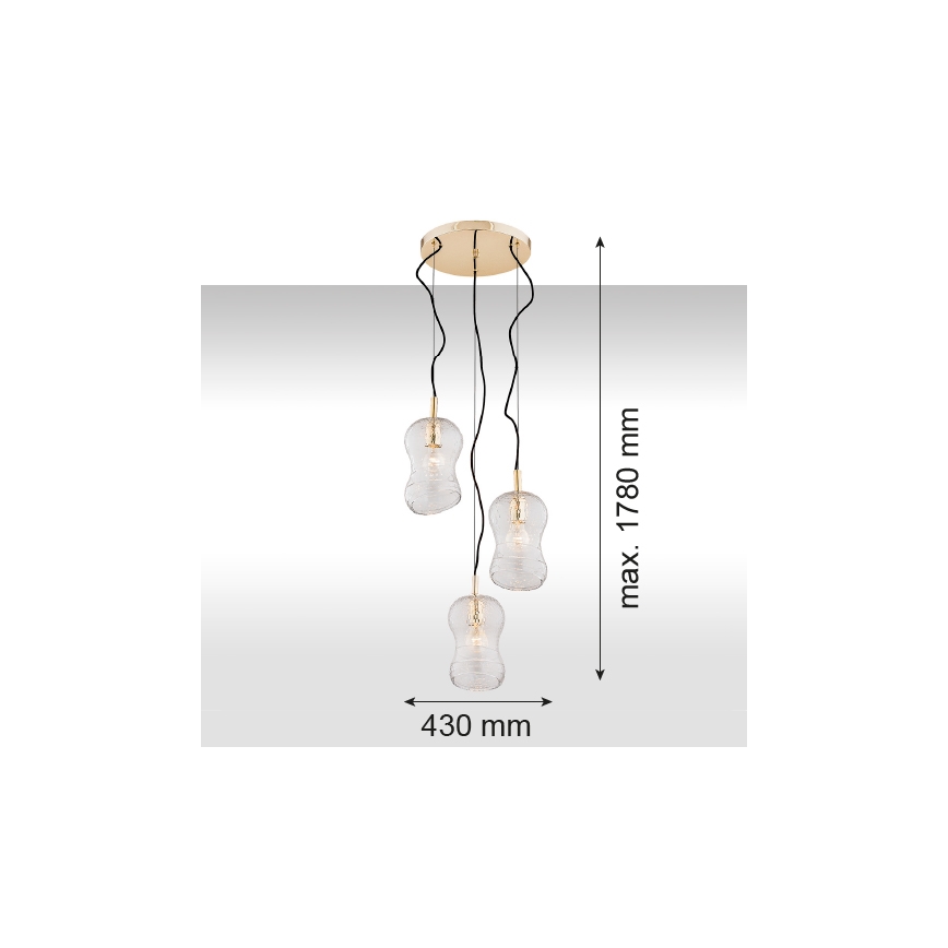 Argon 1464 - Luster na lanku CADIZ 3xE27/15W/230V