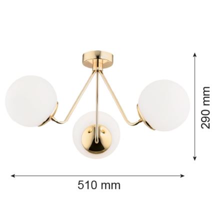 Argon 1481 - Luster prisadený TOMAR 3xE27/15W/230V mosadz