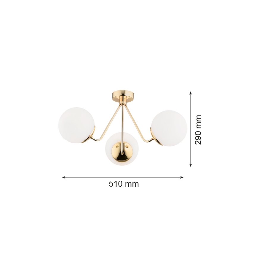 Argon 1481 - Luster prisadený TOMAR 3xE27/15W/230V mosadz
