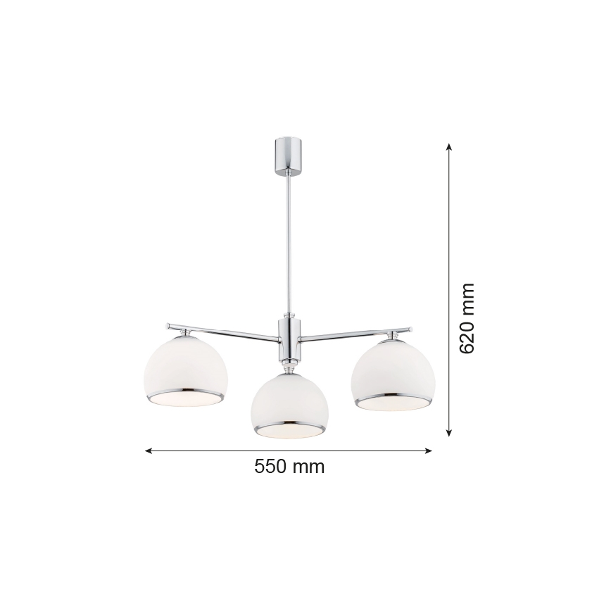 Argon 1487 - Luster na tyči MARBELLA 3xE27/15W/230V lesklý chróm