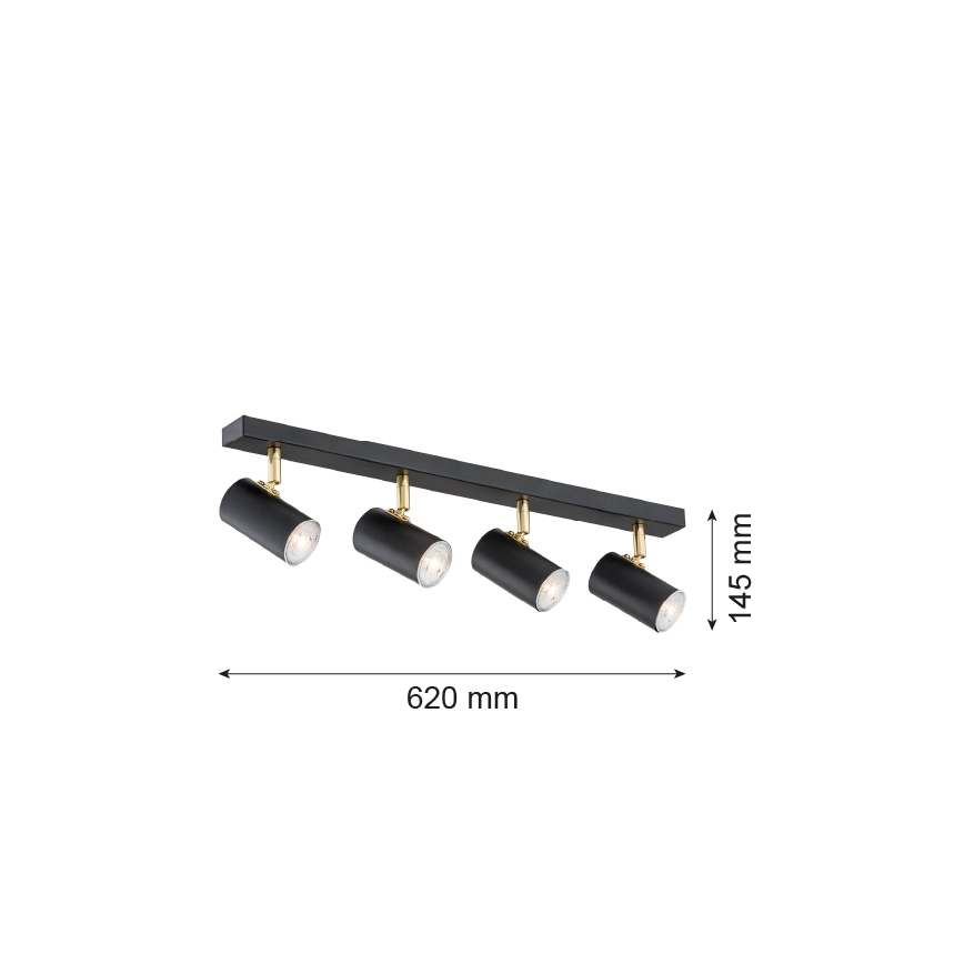 Argon 1690 - Bodové svietidlo LAGOS 4xGU10/5W/230V čierna/mosadz