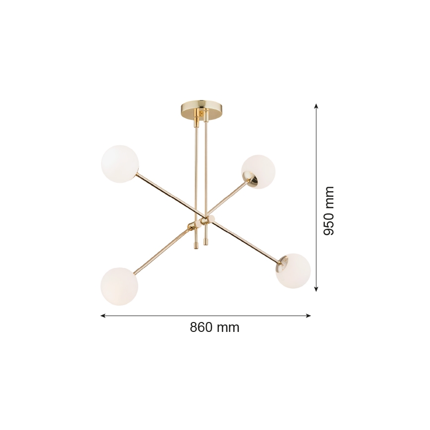 Argon 1695 - Luster na tyči ABSTRACT 4xE14/7W/230V mosadz