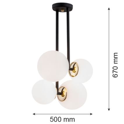 Argon 1739 - Luster na tyči MORITZ 4xE27/15W/230V