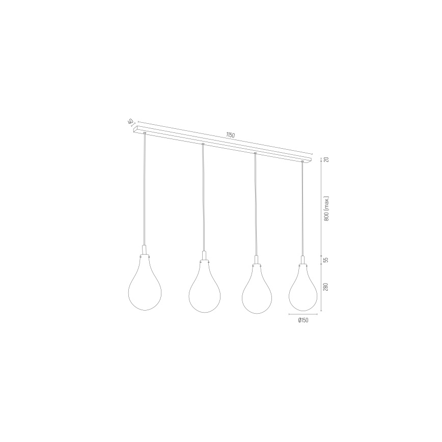 Argon 1740 - Luster na lanku OAKLAND 4xG9/6W/230V