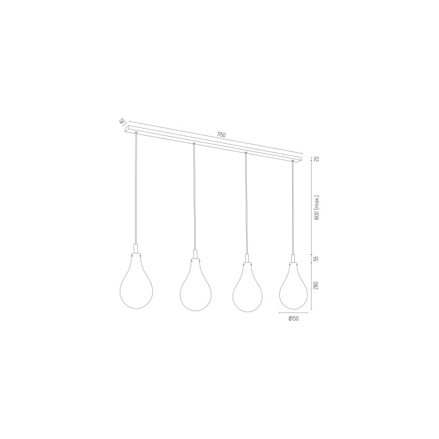 Argon 1741 - Luster na lanku OAKLAND 4xG9/6W/230V