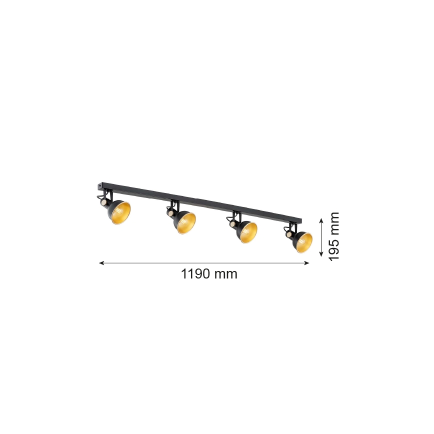 Argon 1799 - Bodové svietidlo LENORA 4xE14/7W/230V čierna