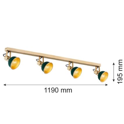 Argon 1800 - Bodové svietidlo LENORA 4xE14/7W/230V zlatá/zelená