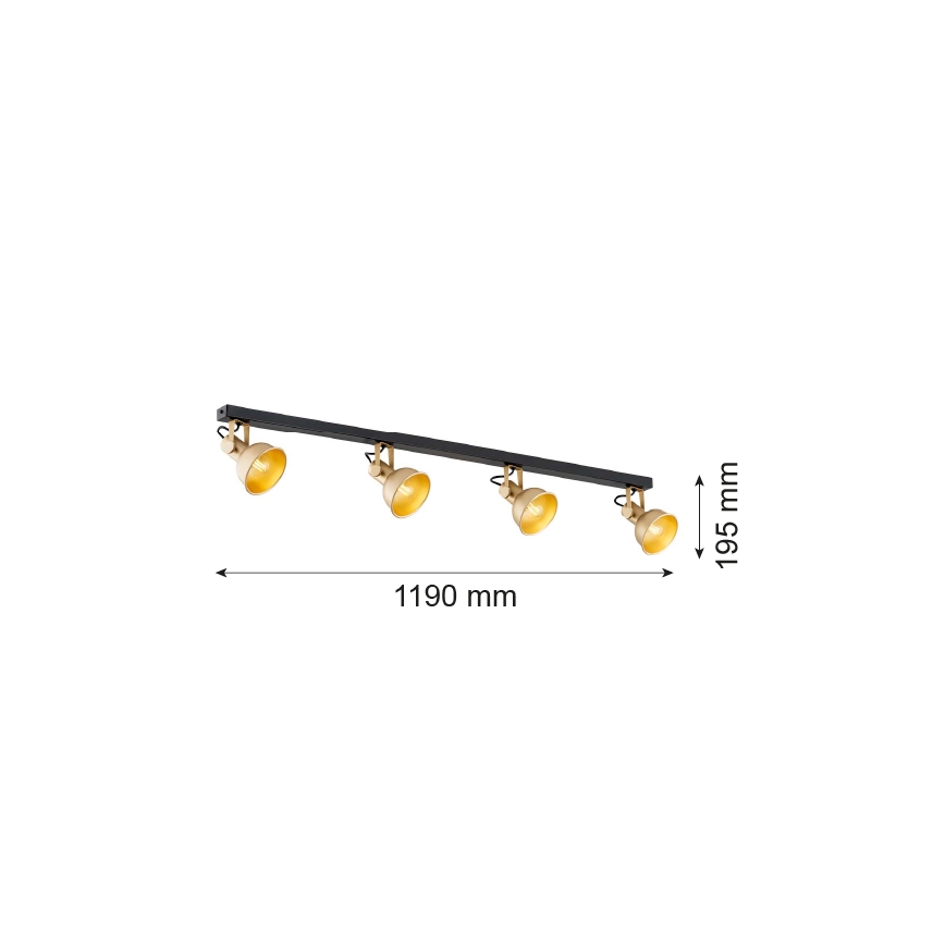 Argon 1801 - Bodové svietidlo LENORA 4xE14/7W/230V zlatá/čierna