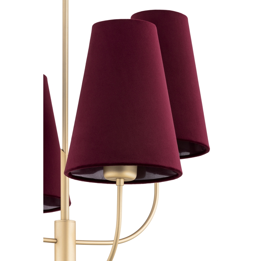 Argon 1827 - Luster na tyči SAFIANO 4xE27/15W/230V vínová