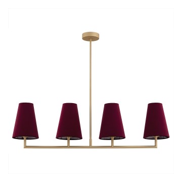Argon 1829 - Luster na tyči SAFIANO 4xE27/15W/230V vínová