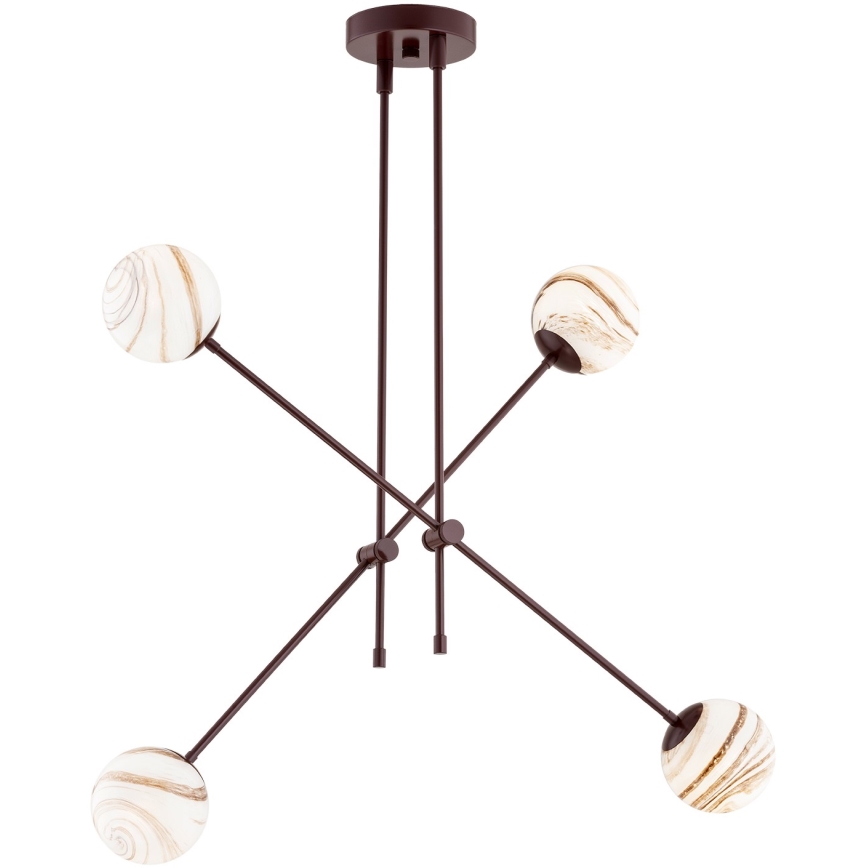 Argon 1842 - Luster na tyči ABSOS 4xE14/7W/230V alabaster hnedá
