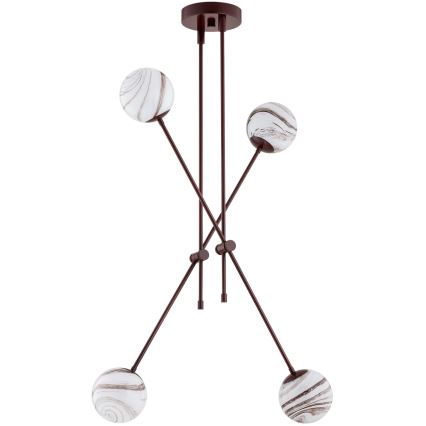 Argon 1842 - Luster na tyči ABSOS 4xE14/7W/230V alabaster hnedá