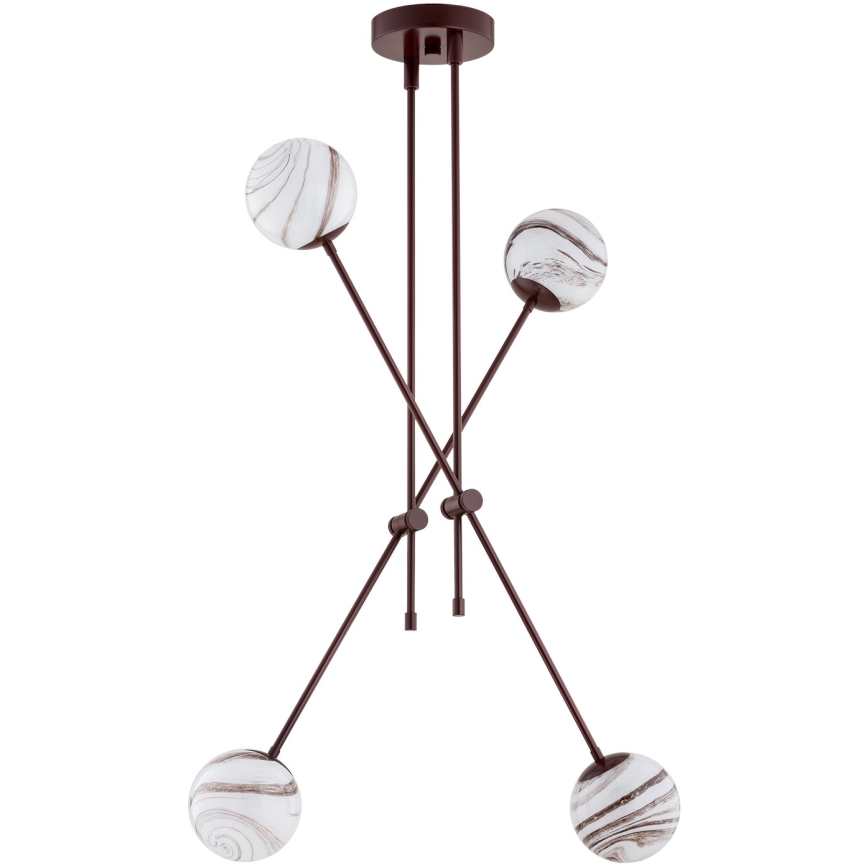 Argon 1842 - Luster na tyči ABSOS 4xE14/7W/230V alabaster hnedá