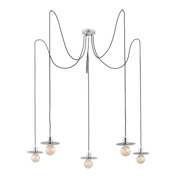 Argon 2079 - Luster na lanku CORSO 5xE27/15W/230V pavúk lesklý chróm