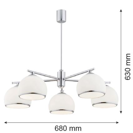 Argon 2087 - Luster na tyči MARBELLA 5xE27/15W/230V lesklý chróm