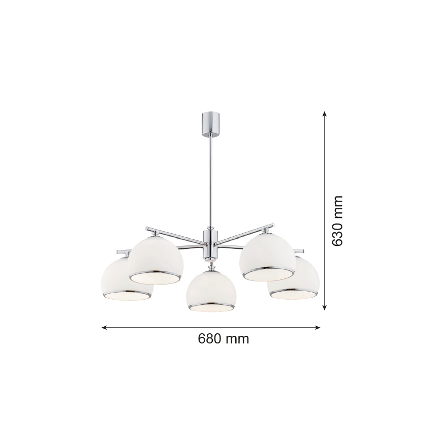 Argon 2087 - Luster na tyči MARBELLA 5xE27/15W/230V lesklý chróm