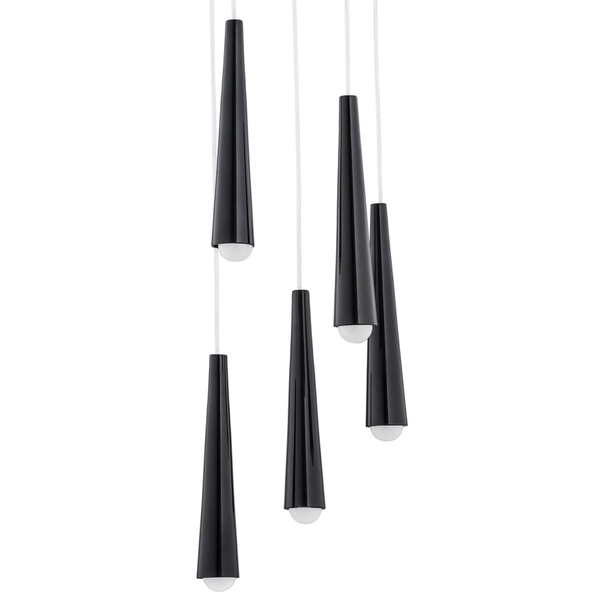 Argon 2103 - Luster na lanku HOLLYWOOD 5xE14/7W/230V čierna