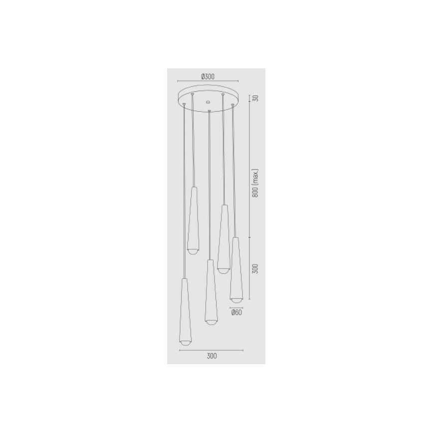 Argon 2103 - Luster na lanku HOLLYWOOD 5xE14/7W/230V čierna