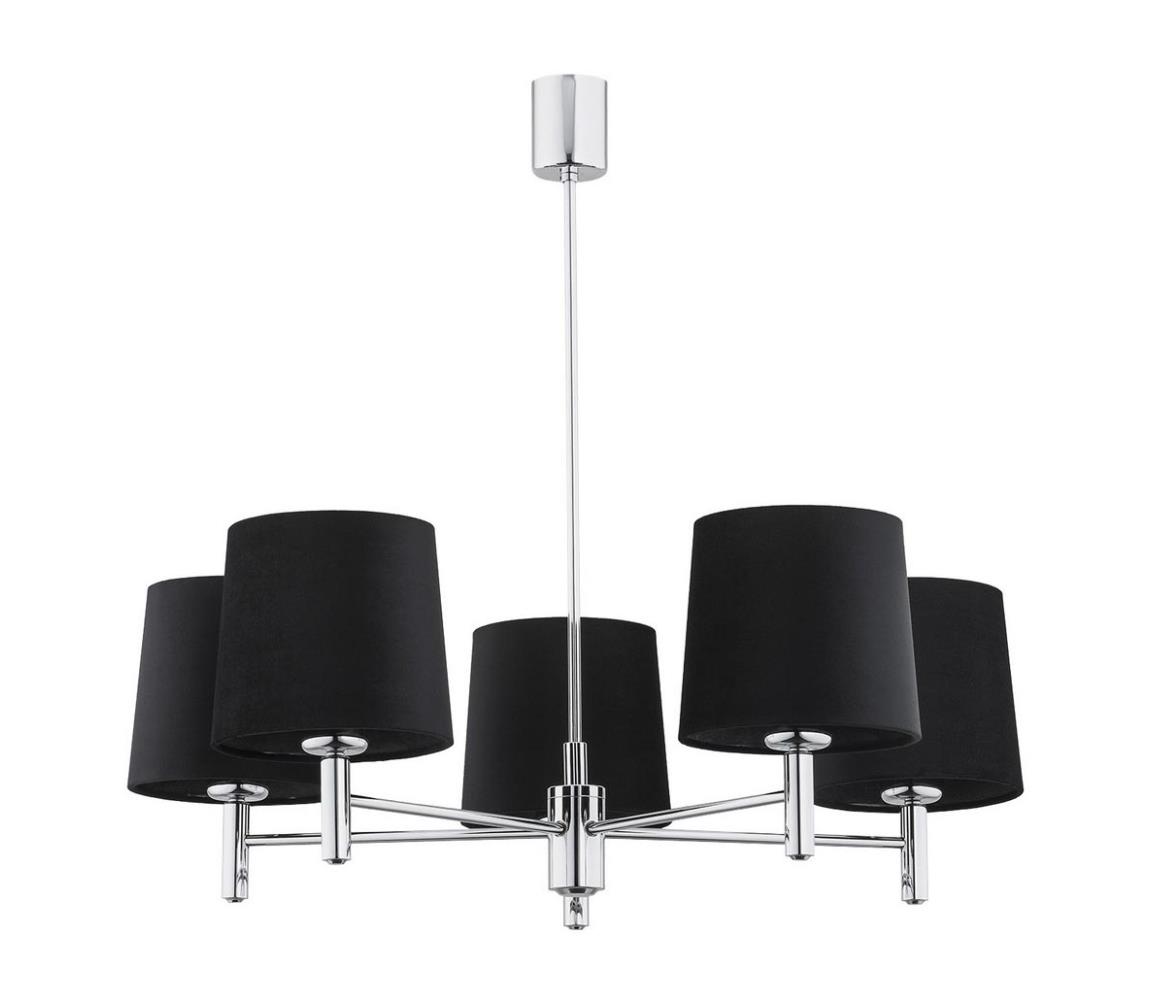 Argon Argon 2104 - Luster na tyči BOLZANO 5xE27/15W/230V čierna