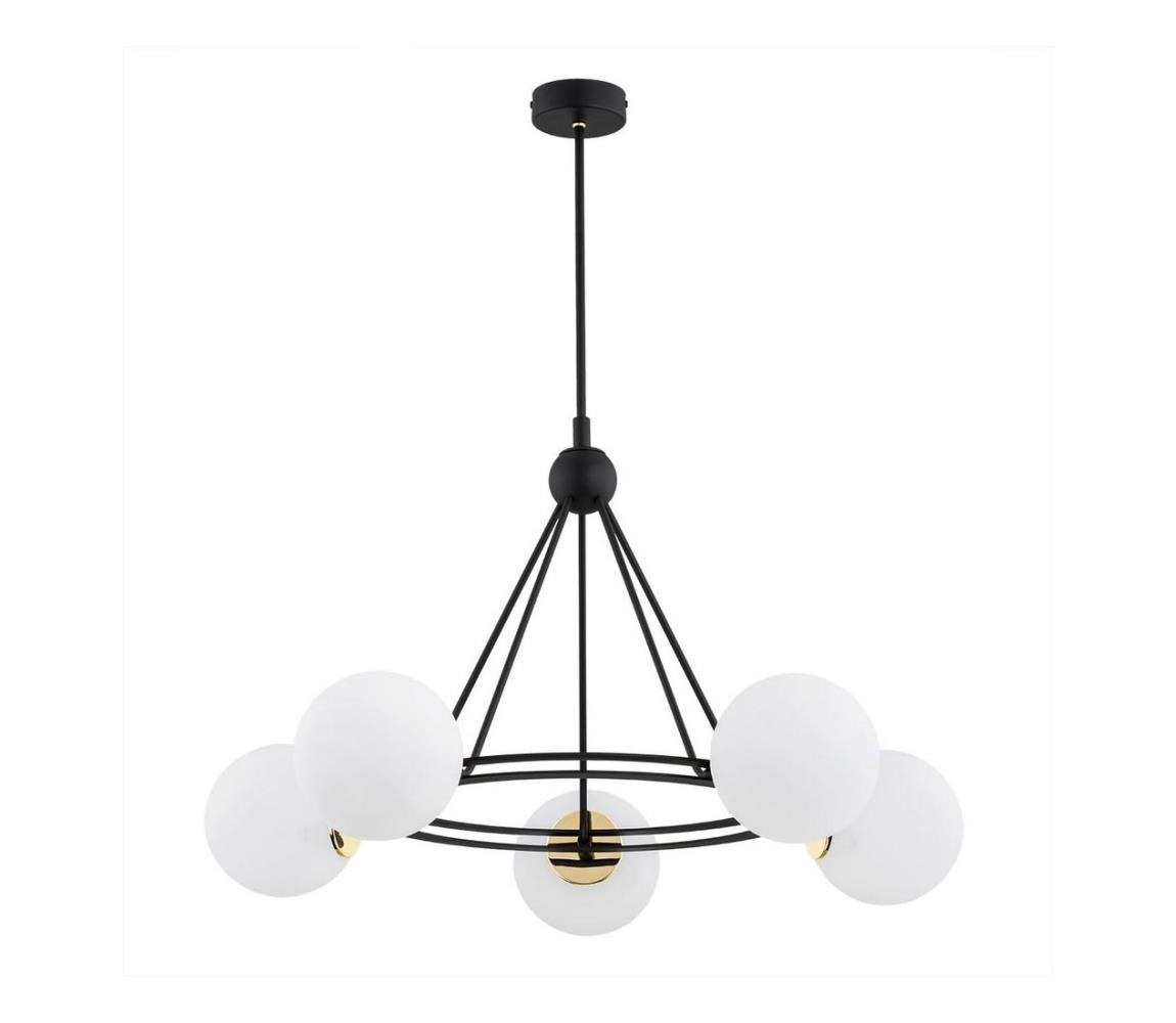 Argon Argon 2119 - Luster na tyči AMALFI 5xE27/15W/230V čierna/biela