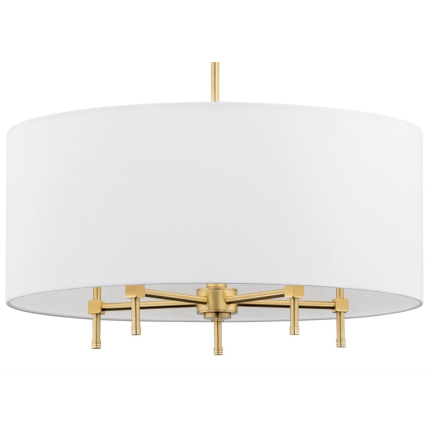 Argon 2132 - Luster na tyči ABBANO 5xE14/7W/230V mosadz/biela