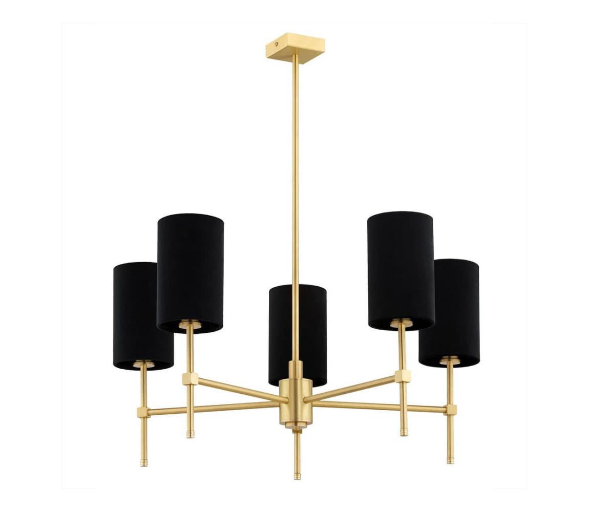 Argon Argon 2135 - Luster na tyči ABRUZZO 5xE14/7W/230V mosadz/čierna