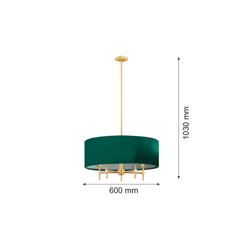 Argon 2146 - Luster na tyči ABBANO 5xE14/7W/230V mosadz/zelená