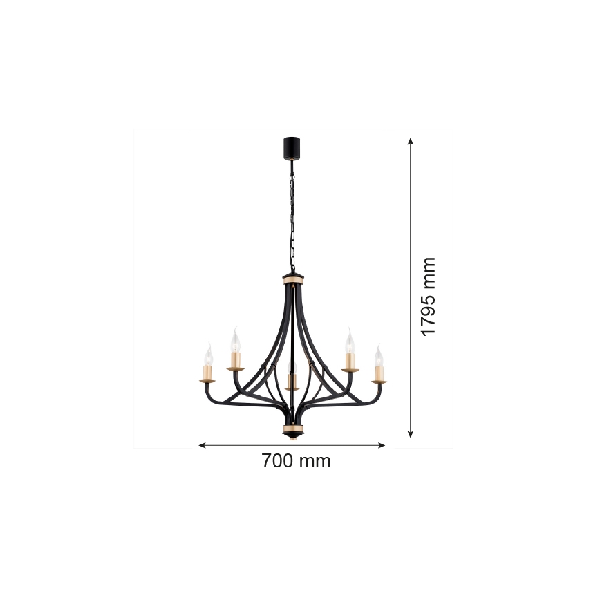 Argon 2171 - Luster na reťazi LORENZO 5xE14/7W/230V