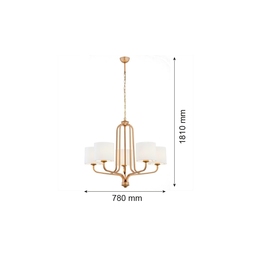 Argon 2172 - Luster na reťazi MARANELLO 5xE27/15W/230V