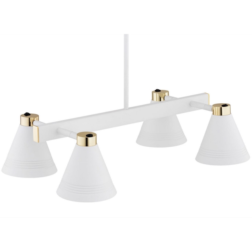 Argon 2551 - Luster na tyči AVALONE 6xE27/15W/230V biela/zlatá