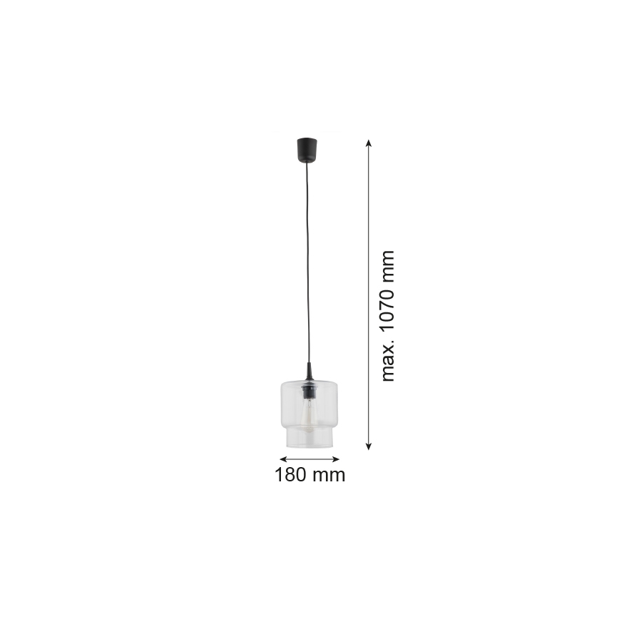 Argon 3275 - Luster na lanku NEWA 1xE27/15W/230V číra