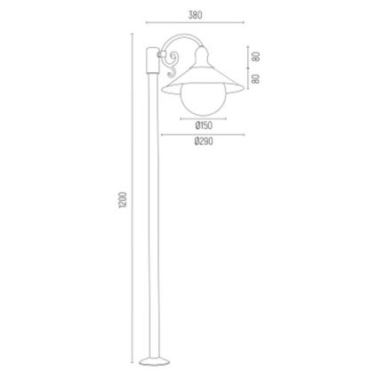 Argon 3284 - Vonkajšia lampa ERBA BIS 1xE27/15W/230V