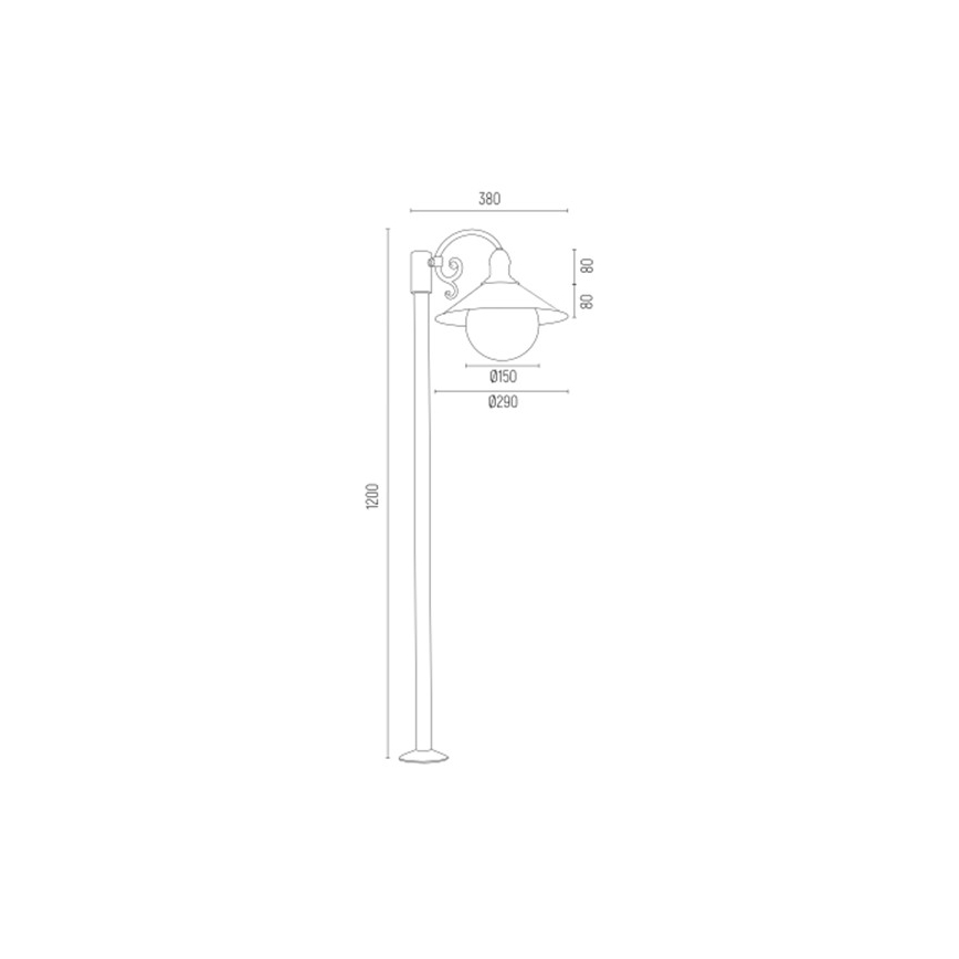 Argon 3284 - Vonkajšia lampa ERBA BIS 1xE27/15W/230V