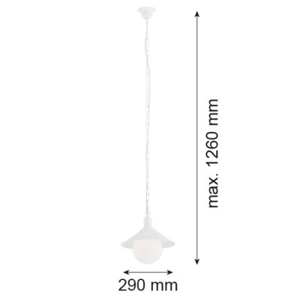 Argon 3296 - Vonkajšie luster ERBA BIS 1xE27/60W/230V