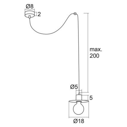 Argon 3836 - Luster na lanku CORSO 1xE27/15W/230V lesklý chróm