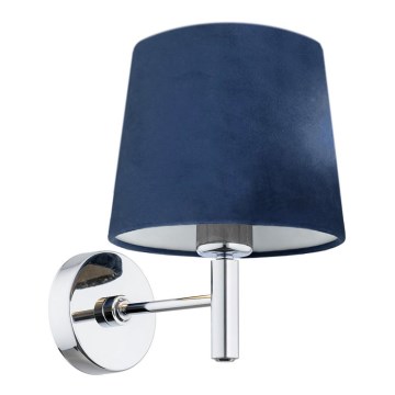 Argon 3908 - Nástenná lampa BOLZANO 1xE27/15W/230V modrá/lesklý chróm