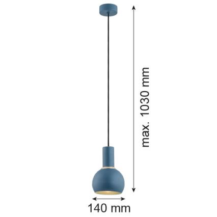 Argon 4216 - Luster na lanku SINES 1xE27/15W/230V pr. 14 cm modrá