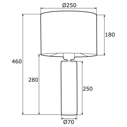 Argon 4232 - Stolná lampa ALMADA 1xE27/15W/230V čierna/biela/mosadz